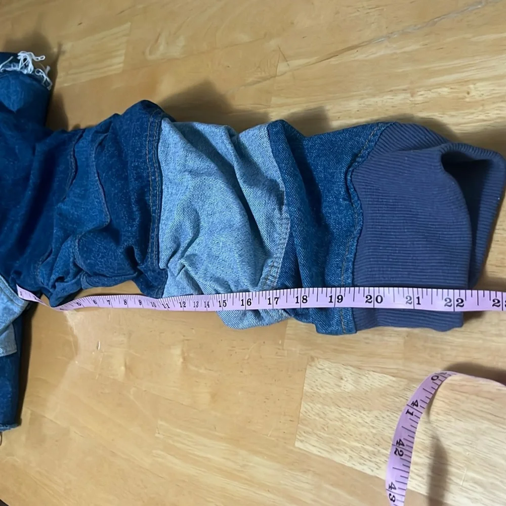 NWT AZALEA WANG ALL PATCHED UP PATCHWORKED  CROP DENIM JACKET - Picture 13 of 14